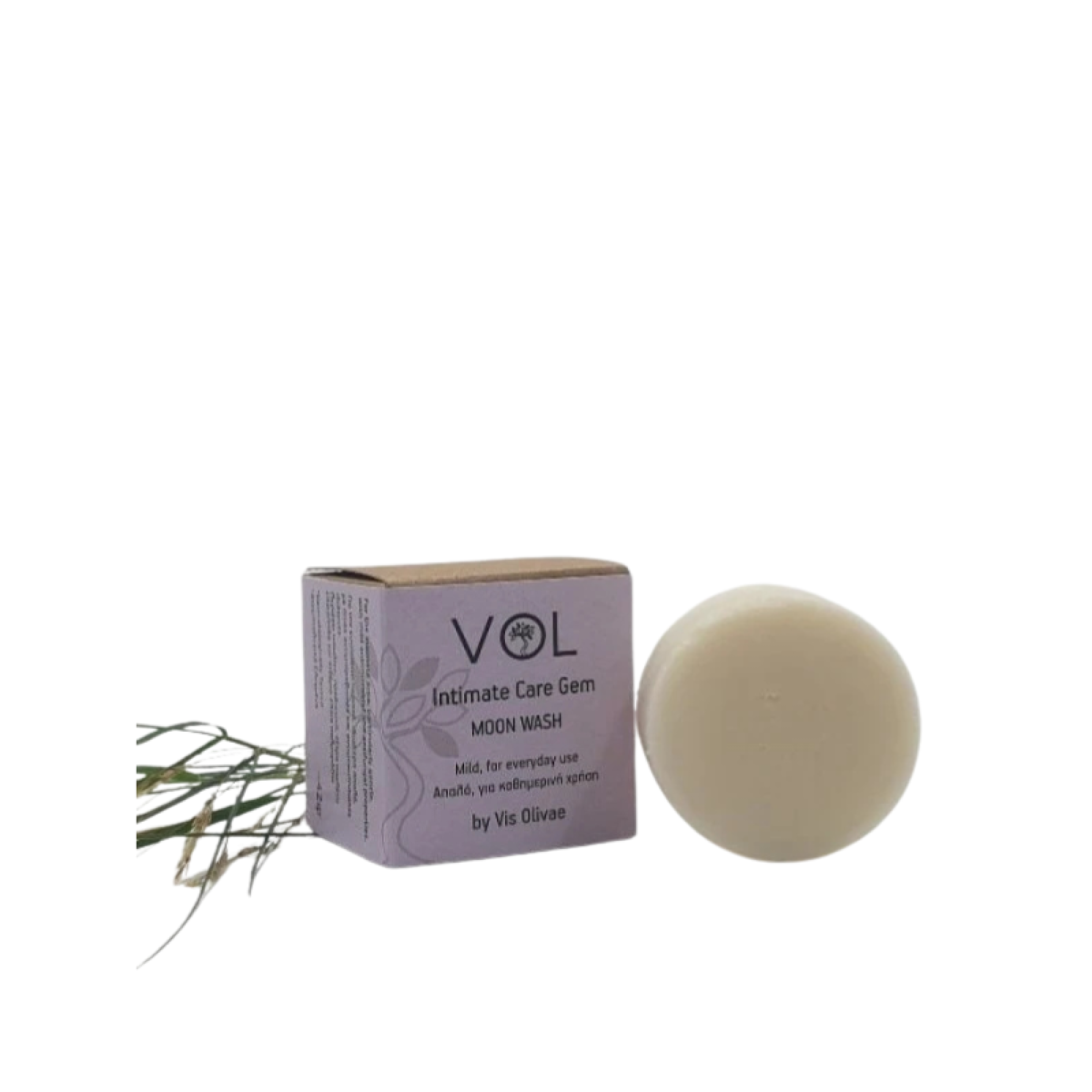 "MOON Wash" 100% Φυσική Μπάρα Ευαίσθητης Περιοχής για απαλό καθημερινό καθαρισμό 42g- Vis Olivae