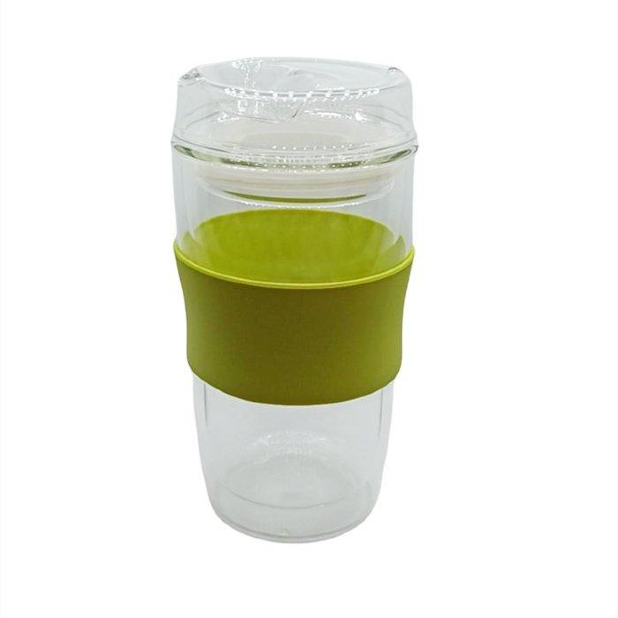 Ποτήρι Θερμός Διπλού Τοιχώματος με Γυάλινο Καπάκι 300ml.