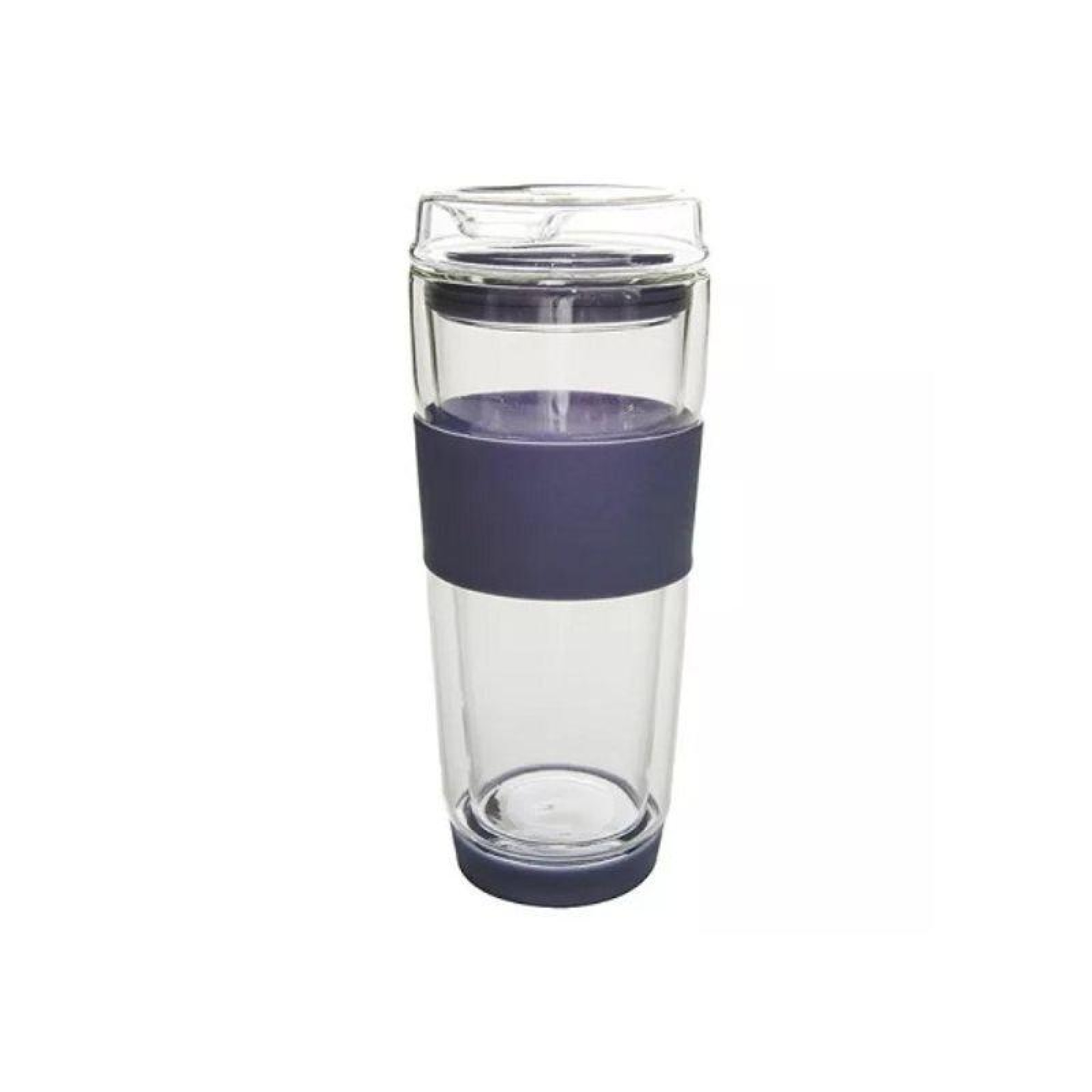 Ποτήρι Θερμός Διπλού Τοιχώματος με Γυάλινο Καπάκι 400ml.