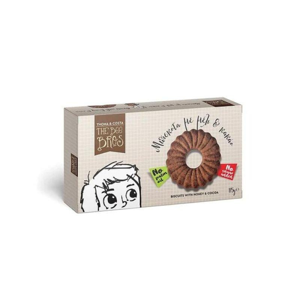 Μπισκότα με Μέλι & Κακάο 115gr - Bee Bros